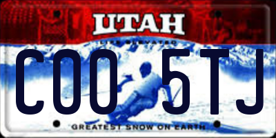 UT license plate C005TJ