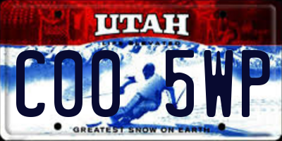 UT license plate C005WP