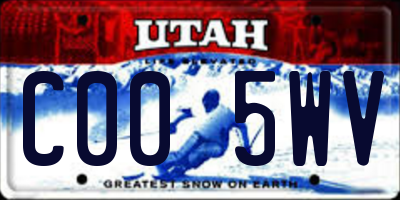 UT license plate C005WV