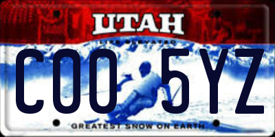 UT license plate C005YZ