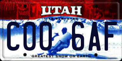 UT license plate C006AF