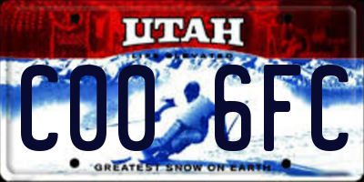UT license plate C006FC