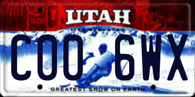 UT license plate C006WX