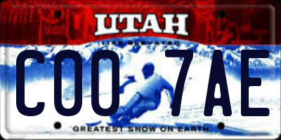 UT license plate C007AE
