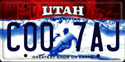UT license plate C007AJ