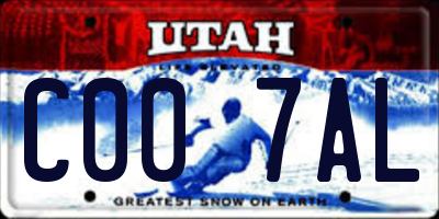 UT license plate C007AL