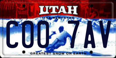UT license plate C007AV