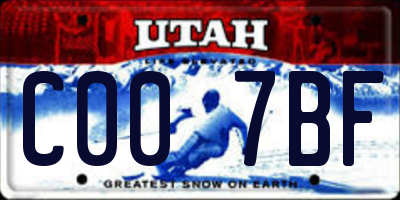 UT license plate C007BF