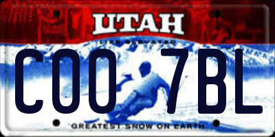 UT license plate C007BL