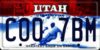 UT license plate C007BM