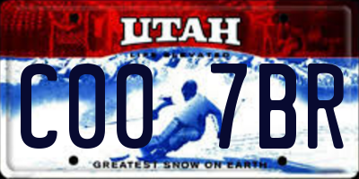 UT license plate C007BR