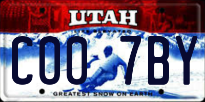 UT license plate C007BY