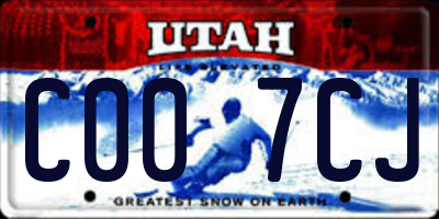 UT license plate C007CJ