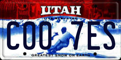 UT license plate C007ES