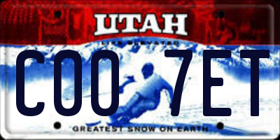 UT license plate C007ET