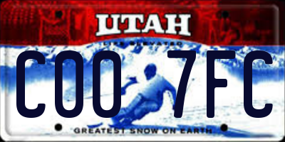 UT license plate C007FC