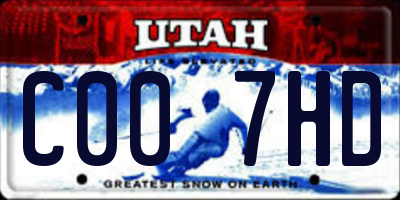 UT license plate C007HD