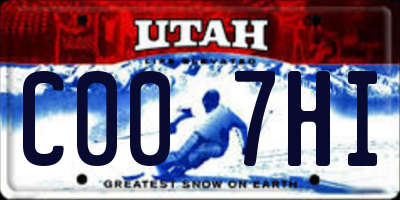 UT license plate C007HI