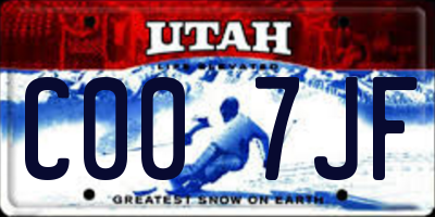 UT license plate C007JF