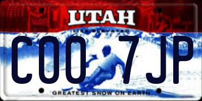 UT license plate C007JP