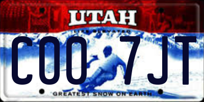 UT license plate C007JT