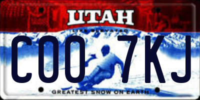UT license plate C007KJ