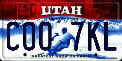 UT license plate C007KL