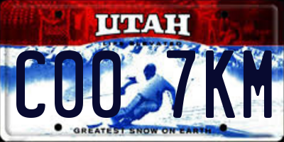 UT license plate C007KM