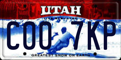 UT license plate C007KP