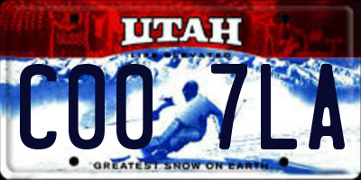UT license plate C007LA