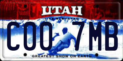 UT license plate C007MB