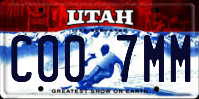 UT license plate C007MM