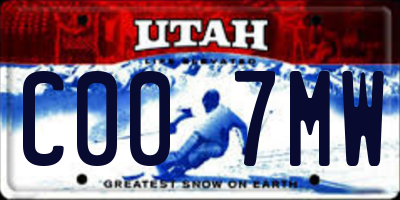 UT license plate C007MW