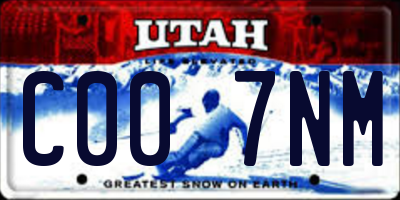 UT license plate C007NM