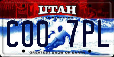 UT license plate C007PL