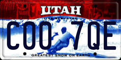 UT license plate C007QE