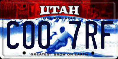 UT license plate C007RF