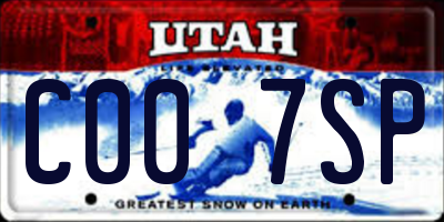 UT license plate C007SP