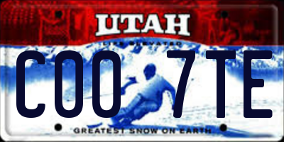 UT license plate C007TE