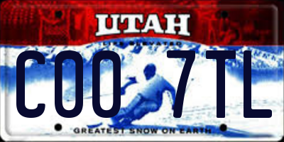 UT license plate C007TL