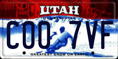 UT license plate C007VF
