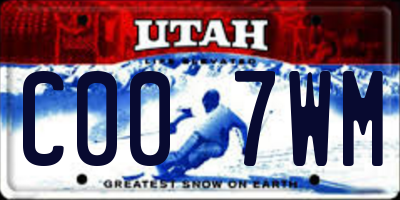 UT license plate C007WM