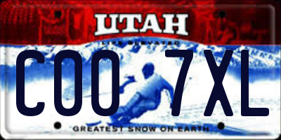 UT license plate C007XL