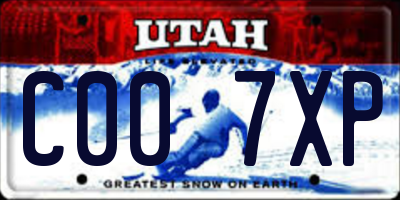 UT license plate C007XP