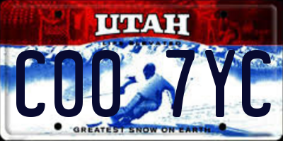 UT license plate C007YC