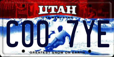 UT license plate C007YE