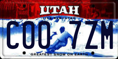 UT license plate C007ZM