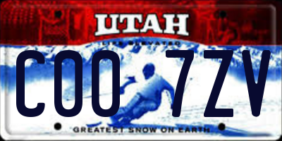 UT license plate C007ZV