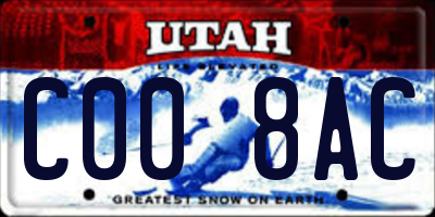 UT license plate C008AC