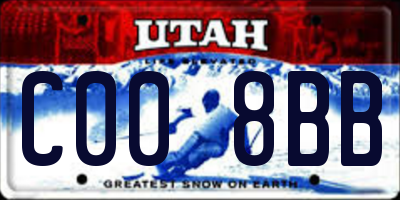 UT license plate C008BB